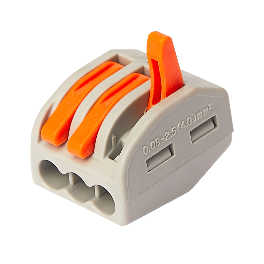 Клемма на 3 провода Electrovolt 222-413 0,08-(2,5)4 кв.мм с рычажками без пасты (50 шт.) (УТ-017848/604354)