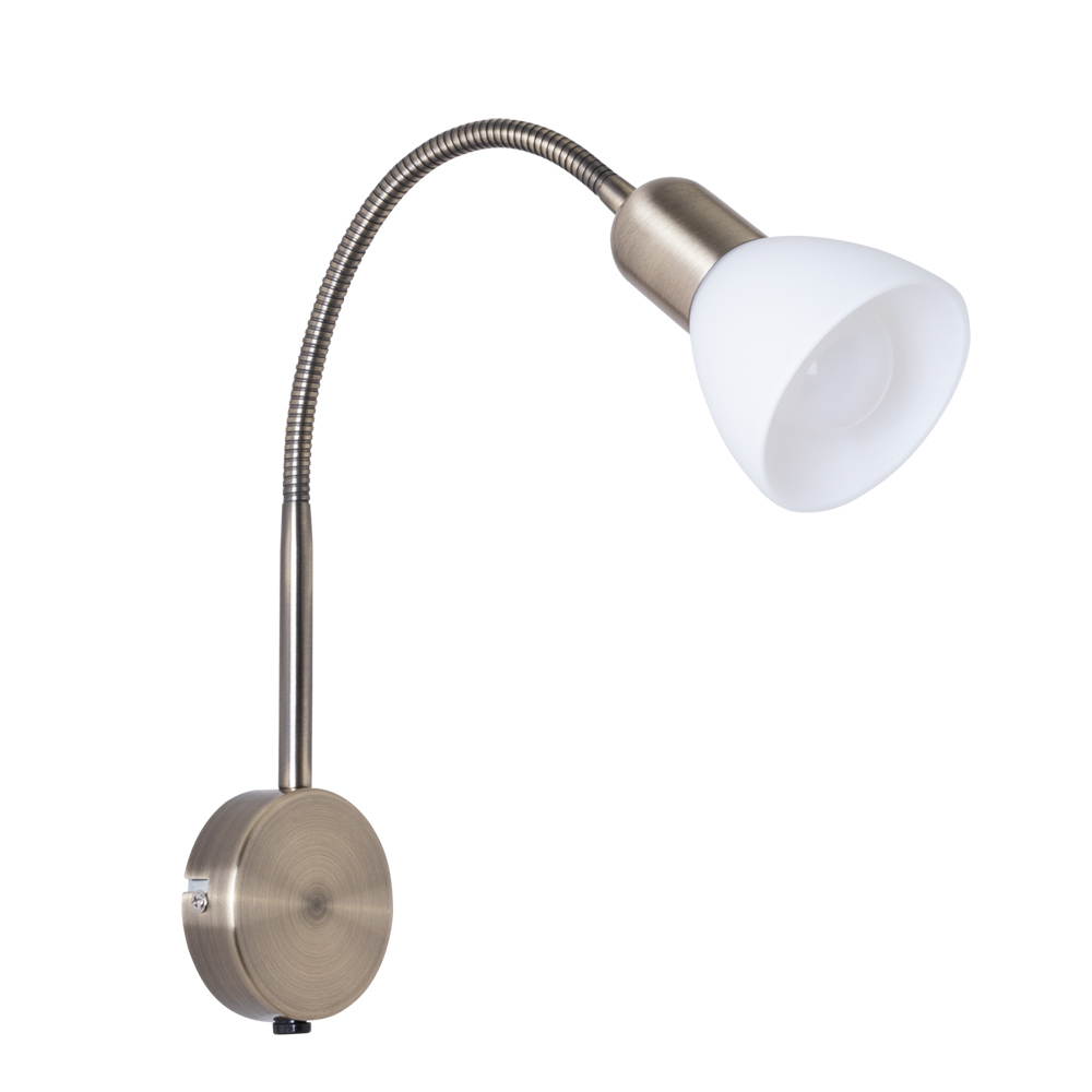 Спот настенный Arte Lamp E14 40 Вт 2 кв.м бронза/белый IP20 (A3116AP-1AB)